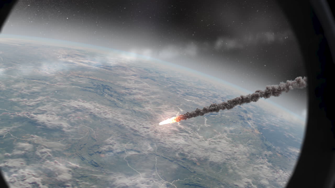 Asteroid entering Earth's atmosphere