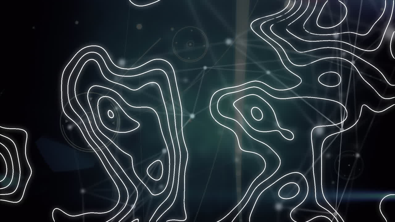 animación de la red de conexiones y líneas del mapa