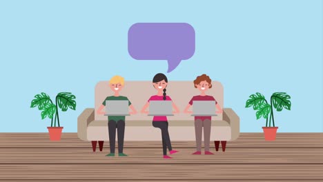 people learning cartoon