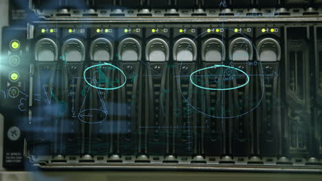 mathematical equations against close of computer servers