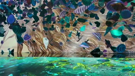 frameless immersive art experience - woman undersea