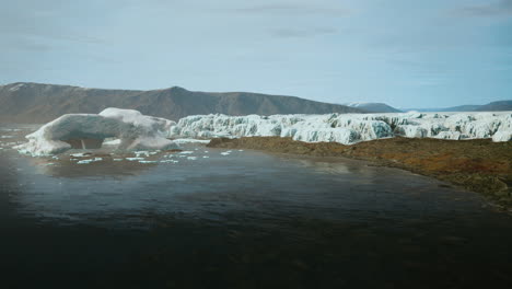 gran glaciar en las montañas de alaska en verano