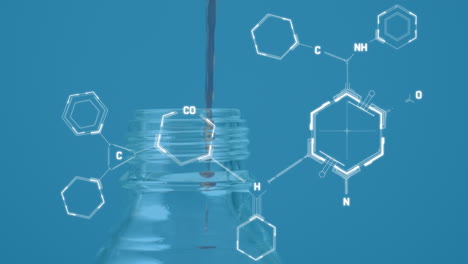 animation of chemical icons over beaker