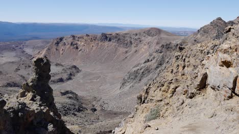 high barren slopes of volcanic pumice and ash dominate landscape