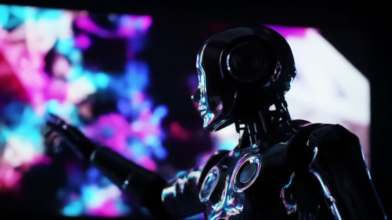 Futuristic Robot Animation: A Glimpse into Advanced Robotics and Artificial Intelligence with Vivid Dynamic Backgrounds and Intricate Details