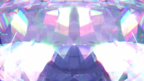 animación de un prisma brillante claro que se mueve sobre puntos de luz