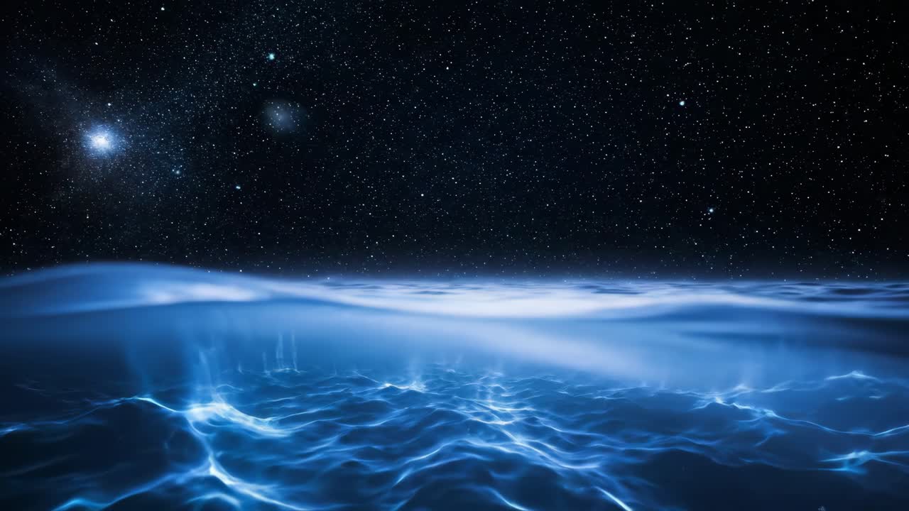 Night sea under the stars