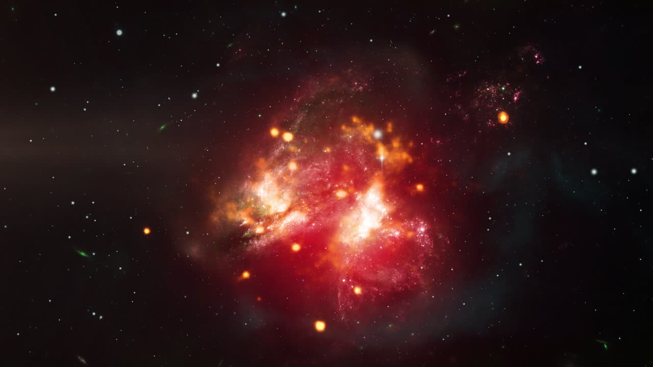 4k uninerse,  bright red stars and nebula