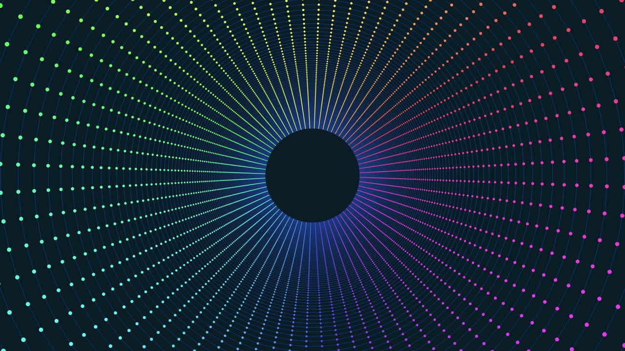 Pulsating symmetry intricate circle of dots and radiating lines