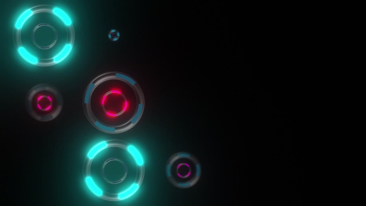 Neon Rings Abstract Background