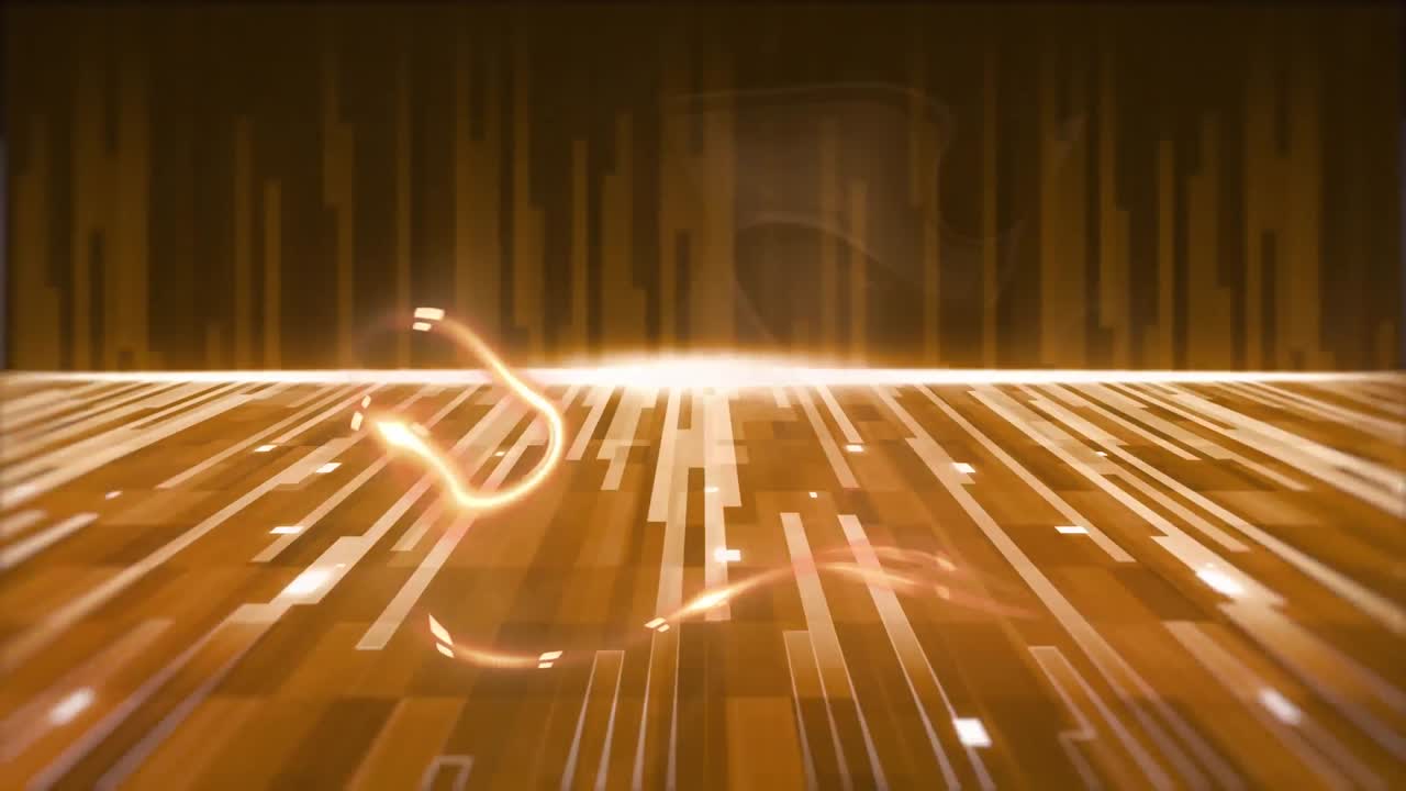 액체 오렌지 에너지 위에 오렌지 줄무 ⁇ 와 빛의 애니메이션