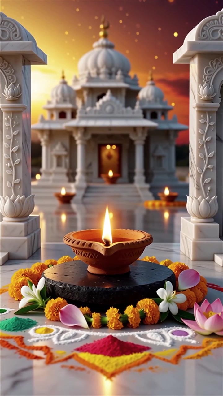Sfondo del Festival Diwali con lanterne e decorazioni tradizionali Diyas.