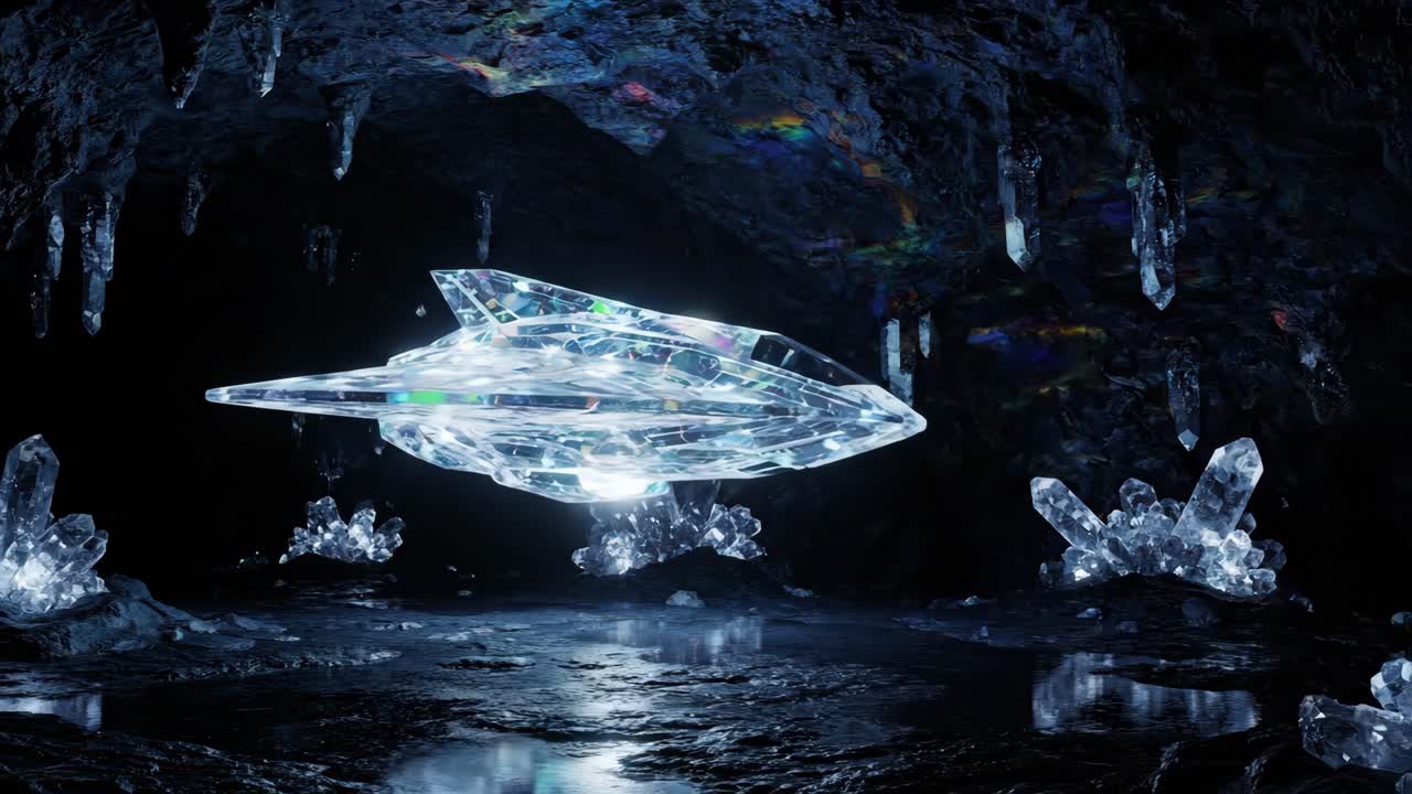 Spaceship in a Crystal Cave