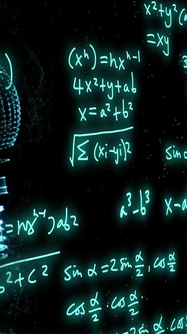 Animation of light bulb and mathematical data processing
