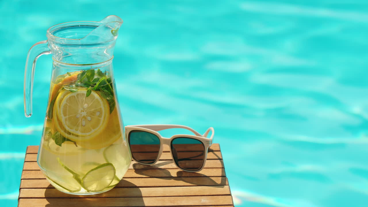 수영장 의 상쾌한 여름 술