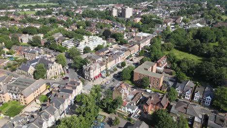 high street wanstead east london uk aerial footage