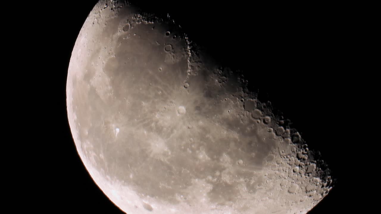 Extreme Close Up Of Half Moon 4k