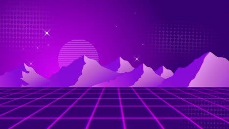 animación de las montañas púrpuras