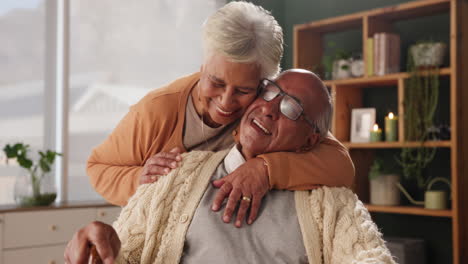 affectionate elderly couple sharing a loving embrace