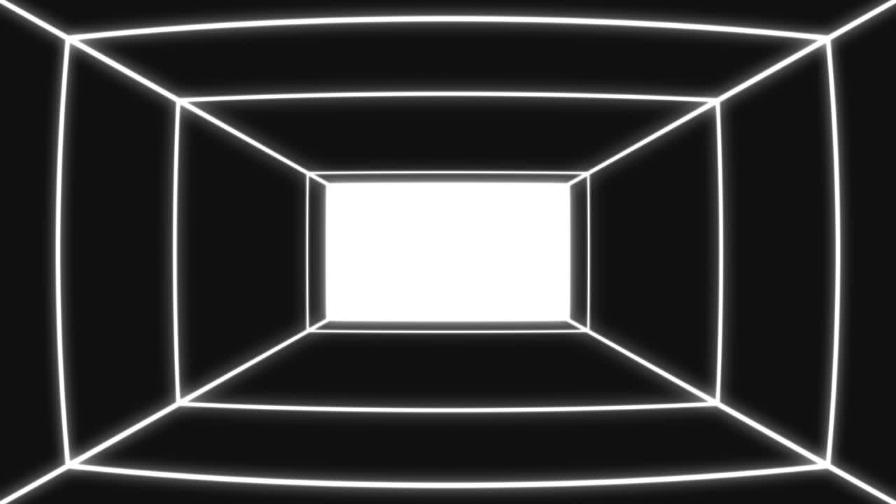 4k negro y blanco cuadrado rectangular infinito zoom bucle de animación de fondo