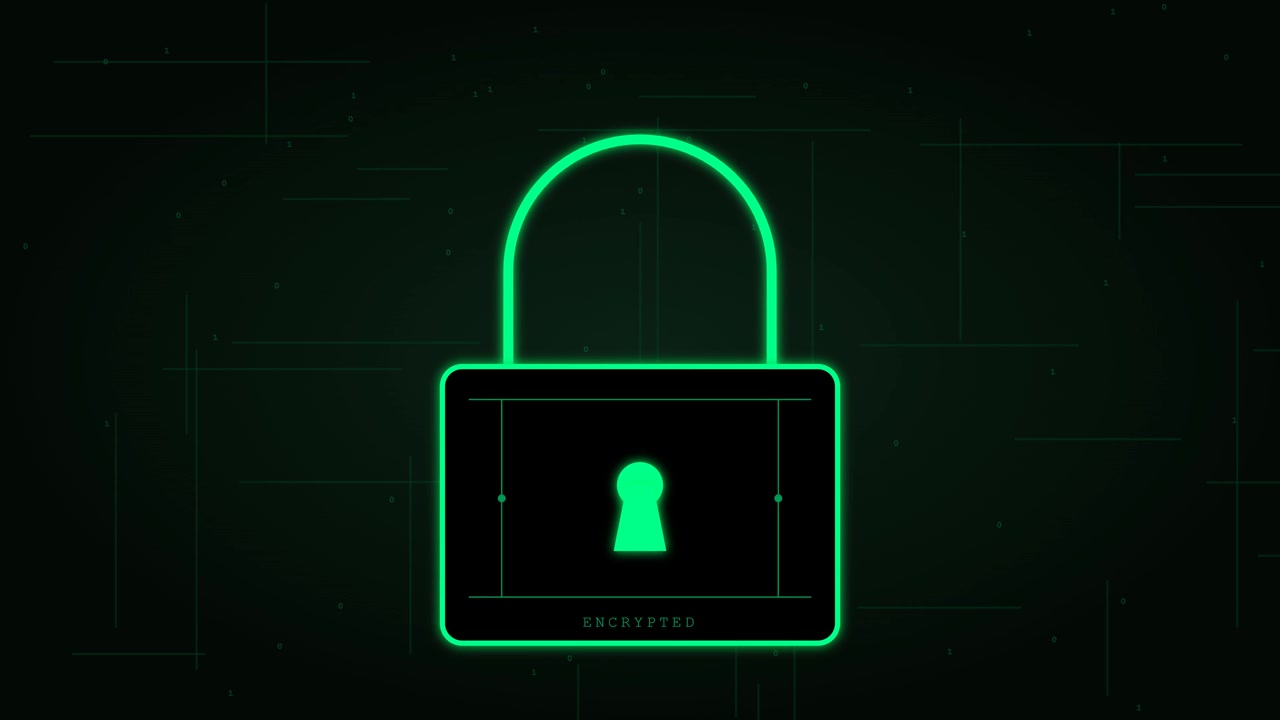 Digital Padlock Icon Representing Data Encryption and Cybersecurity