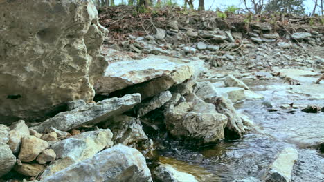 water over rocks in hueston woods