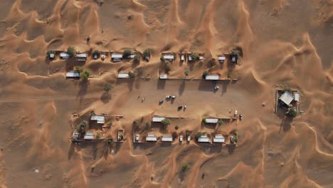 Aerial-view-of-Abandoned-Village-of-Madam-also-knows-as-Ghost-town,-Madam-Desert-town-in-Sharjah,-United-Arab-Emirates