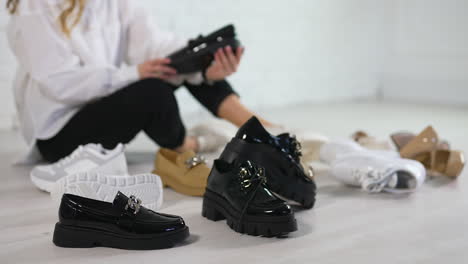 woman shopping for shoes