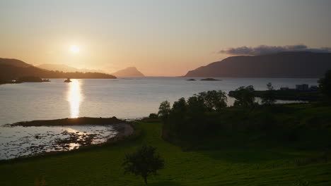 idyllic scenery of landscape with the horizon at the end in norway