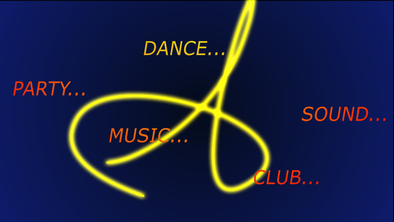 The bright shining abstract lines. Neon advertising, animation