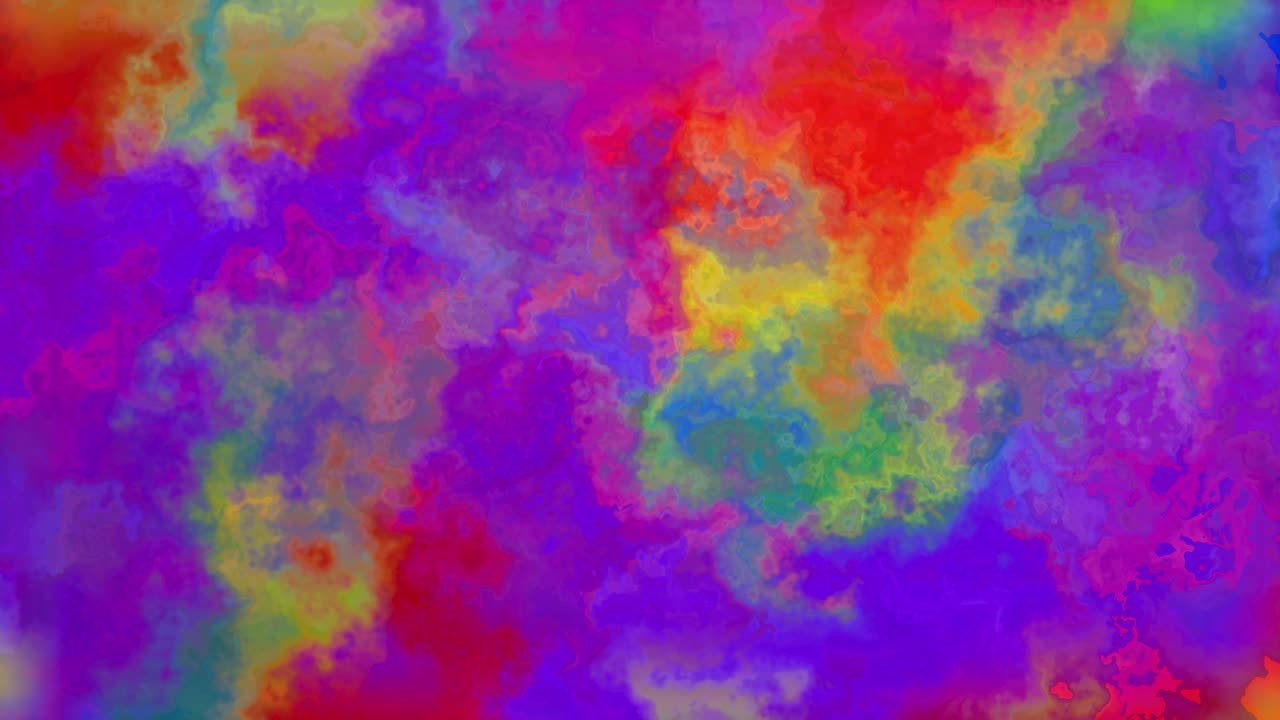 Inchiostri fluidi e colorati che creano un'animazione di sfondo astratta ripetibile, turbolenta, vorticosa e rotante, mentre tonalità vivaci si fondono in un movimento liquido