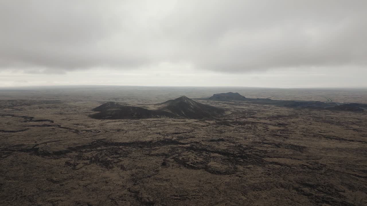 Barren Lava fields formed by eruption of magma from beneath Earth’s surface