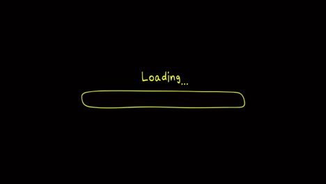 animation colorful loading bar on black background.