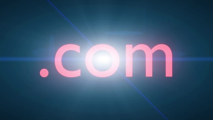 Texto dot com explodir .com dotcom website web internet net online página web 4K