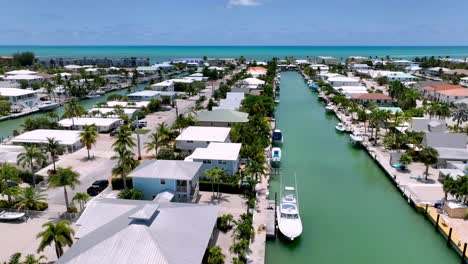 aerial pullout over homes in marathon florida