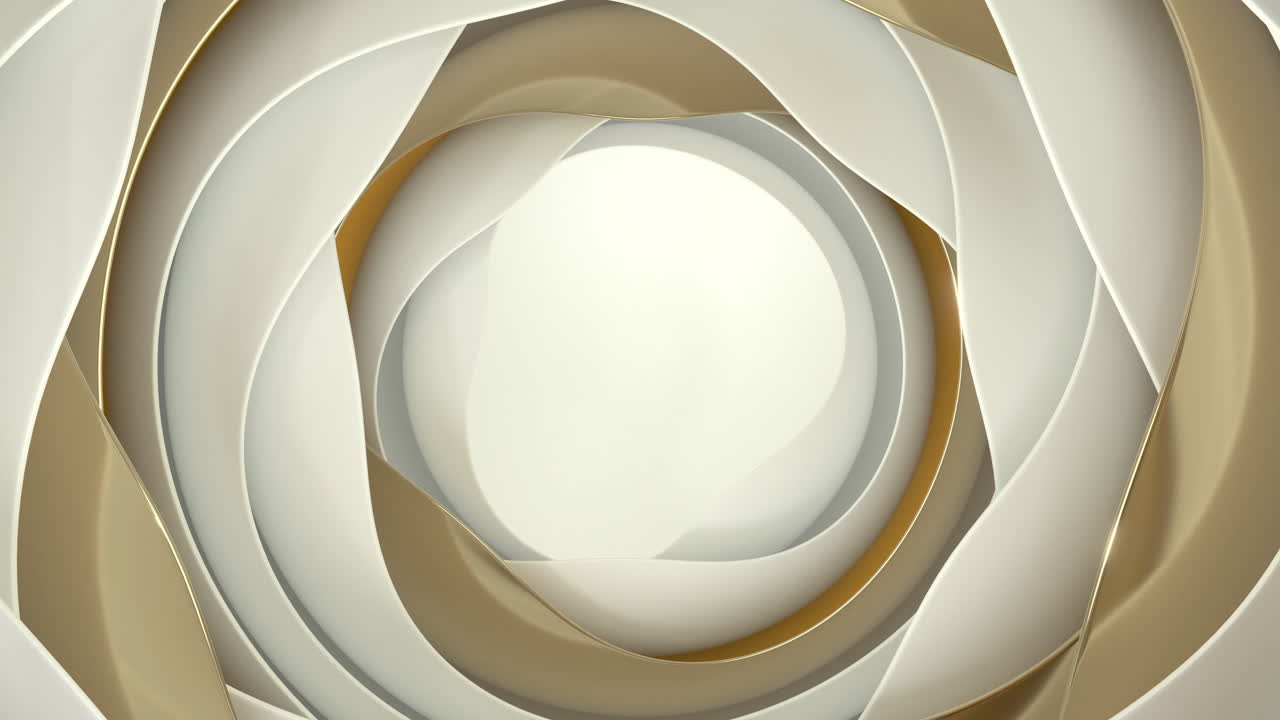 색 곡선과 추상적인 기하학, 3d 렌더링