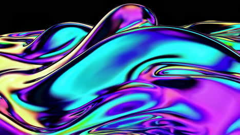 vibrant holographic liquid waves