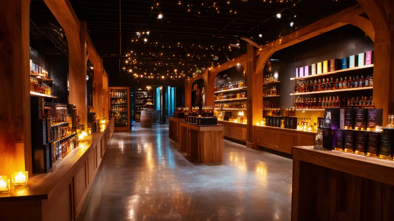 Interno di un negozio di whisky