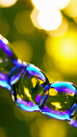 iridescent bubbles in sunlight