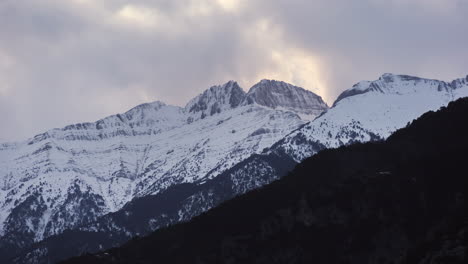 Puesta-De-Sol-Timelapse-Montañas-Pico-Olimpo-Mytikas-Stefani-Invierno-Nieve-Grecia