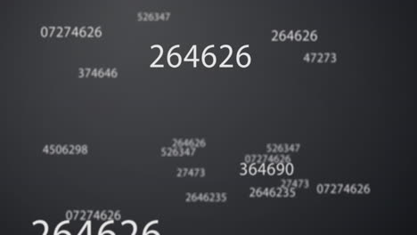 animación de números que cambian sobre un fondo gris