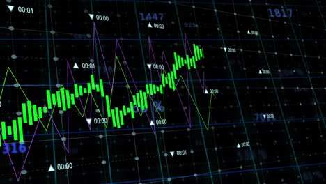 animation of digital data processing over grid