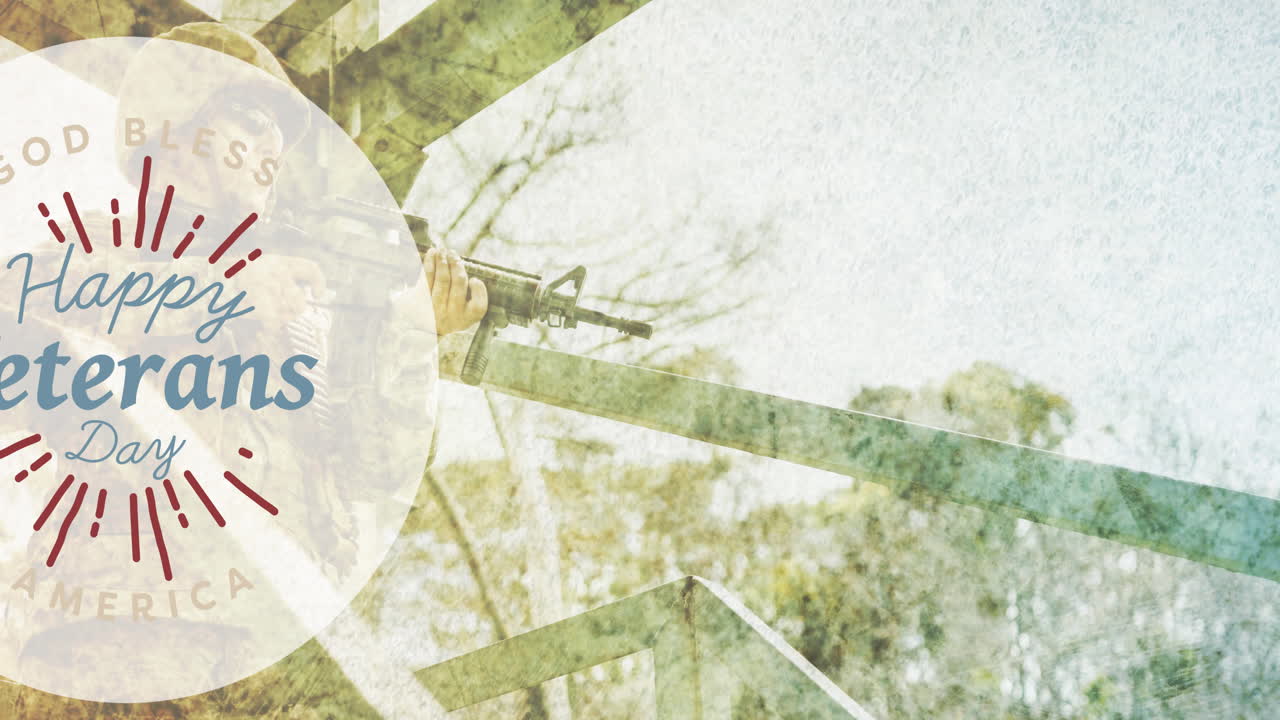미국 군인에 대한 참전용사 날 텍스트 애니메이션