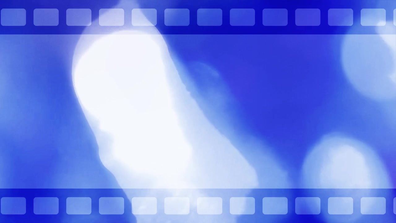 ヴィンテージフィルムストリップオーバーレイ 青のライトリーク