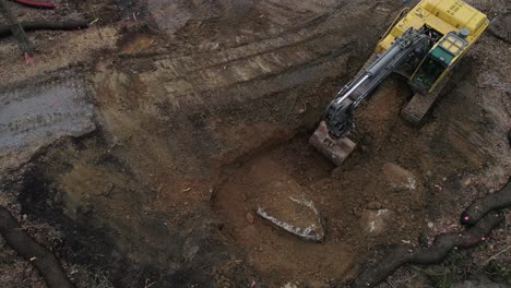 construction of bridge footings as seen by a drone