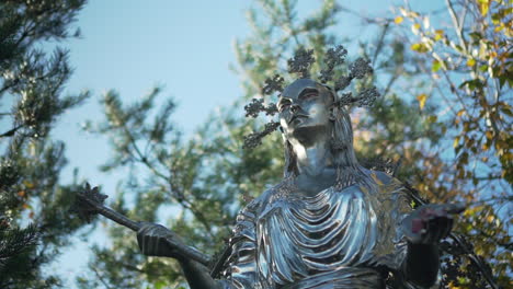 the white witch sculpture at cs lewis square, belfast, northern ireland