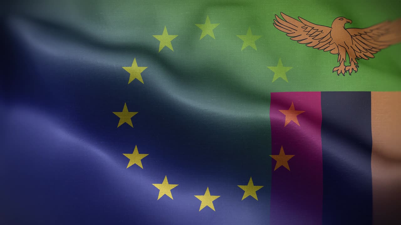 EU Zambia Flag Loop Background 4K