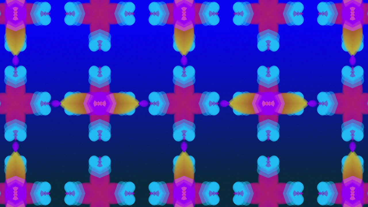파란색 배경에 대해 최면 운동으로 움직이는 추상적인 모양의 애니메이션