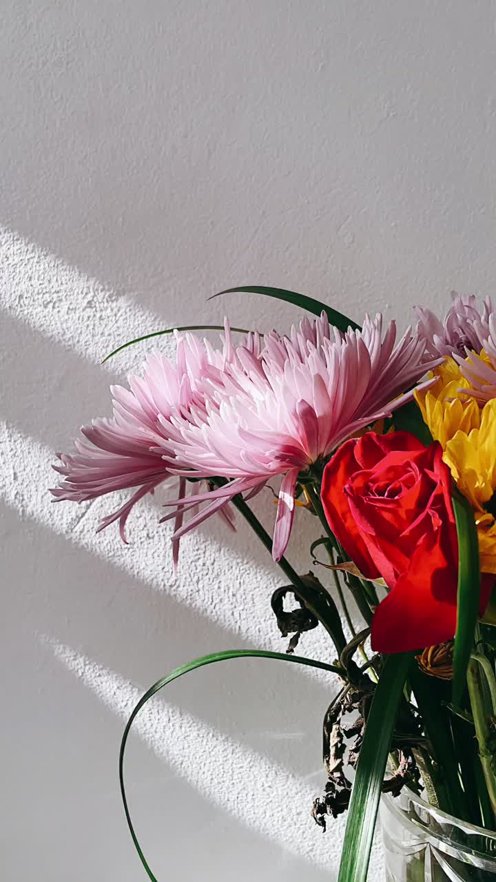 Colorful Flower Bouquet in a Vase