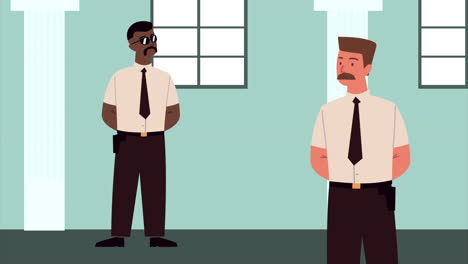 elegant business men characters animation